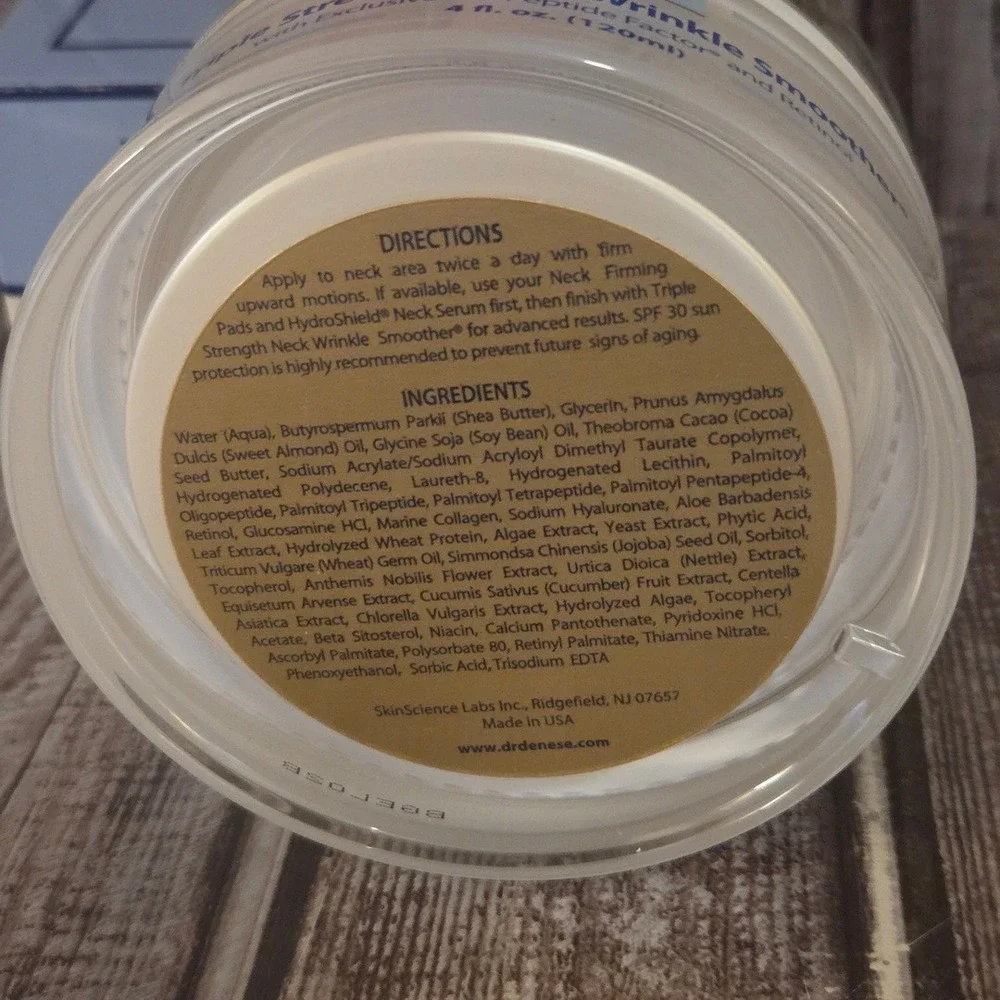 4oz Dr. Denese Triple Strength Neck Wrinkle Smoother Retinol Cream New Boxed